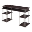 Pemberly Row Contemporary Writing Desk in Espresso Wood Finish