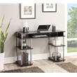 Pemberly Row Contemporary Writing Desk in Espresso Wood Finish
