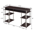 Pemberly Row Contemporary Writing Desk in Espresso Wood Finish