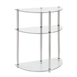Pemberly Row Contemporary Three-Tier Clear Glass Accent Table