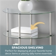 Pemberly Row Contemporary Three-Tier Clear Glass Accent Table