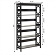 Pemberly Row Modern Four-Shelf Bookcase in Black Wood Finish