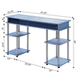 Pemberly Row Modern No-Tools Student Desk in Blue Wood Finish