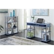 Pemberly Row Modern No-Tools Student Desk in Blue Wood Finish