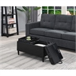 Pemberly Row Modern Storage Ottoman with Trays in Blue Fabric