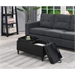 Pemberly Row Modern Storage Ottoman with Trays in Blue Fabric
