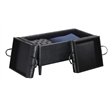 Pemberly Row Modern Storage Ottoman with Trays in Blue Fabric