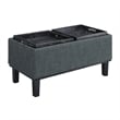 Pemberly Row Modern / Contemporary Ottoman in Gray Linen Fabric