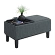 Pemberly Row Modern / Contemporary Ottoman in Gray Linen Fabric
