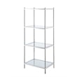 Pemberly Row Modern Four-Tier Tower/ Clear Glass with Chrome Metal