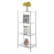 Pemberly Row Modern Four-Tier Tower/ Clear Glass with Chrome Metal