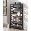 Pemberly Row Modern Five-Tier Bookcase in Espresso Wood Finish