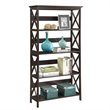 Pemberly Row Modern Five-Tier Bookcase in Espresso Wood Finish