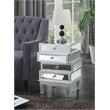 Pemberly Row End Table in Mirrored Glass and Silver Wood Finish