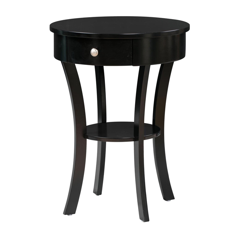 Pemberly Row Modern / Contemporary End Table in Black Wood Finish