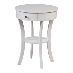 Pemberly Row Modern / Contemporary End Table in White Wood Finish