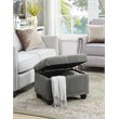 Pemberly Row Modern / Contemporary Storage Ottoman in Gray Velvet