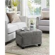 Pemberly Row Modern / Contemporary Storage Ottoman in Gray Velvet