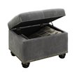 Pemberly Row Modern / Contemporary Storage Ottoman in Gray Velvet