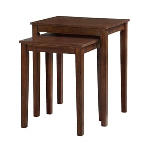 Pemberly Row Contemporary Nesting End Tables in Espresso Wood