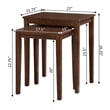 Pemberly Row Contemporary Nesting End Tables in Espresso Wood