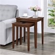Pemberly Row Contemporary Nesting End Tables in Espresso Wood