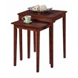 Pemberly Row Modern Nesting End Tables- Mahogany Wood Finish