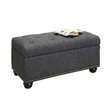 Pemberly Row Modern / Contemporary Storage Ottoman in Gray Fabric