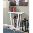 Pemberly Row Contemporary V Console Table in White Wood Finish