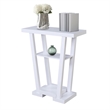 Pemberly Row Contemporary V Console Table in White Wood Finish