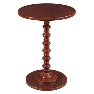 Pemberly Row Contemporary Spindle Table in Mahogany Wood Finish