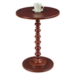 Pemberly Row Contemporary Spindle Table in Mahogany Wood Finish