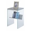 Pemberly Row End Table in Gray Faux Birch Wood Finish and Glass