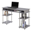Pemberly Row No Tools Student Desk in Light Gray Wood Finish
