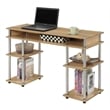 Pemberly Row Modern No-Tools Student Desk in Light Oak Wood Finish