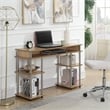 Pemberly Row Modern No-Tools Student Desk in Light Oak Wood Finish