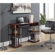 Pemberly Row Modern No-Tools Student Desk in Cherry Wood Finish