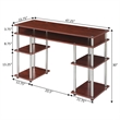 Pemberly Row Modern No-Tools Student Desk in Cherry Wood Finish
