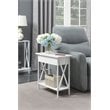 Pemberly Row Modern Electric Flip-Top Table in White Wood Finish