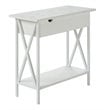 Pemberly Row Modern Electric Flip-Top Table in White Wood Finish