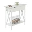 Pemberly Row Modern Electric Flip-Top Table in White Wood Finish