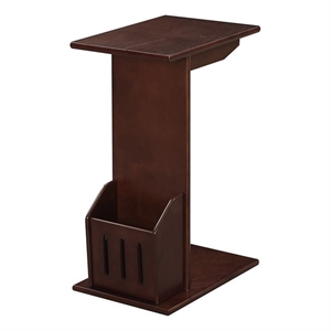 Pemberly Row Contemporary Magazine C End Table in Espresso Wood