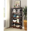 Pemberly Row Five-Tier Bookcase in Cherry and Black Wood Finish