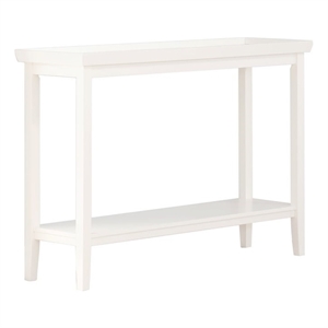 Pemberly Row Contemporary Console Table in White Wood Finish