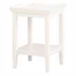 Pemberly Row Contemporary Square End Table in White Wood Finish