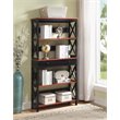 Pemberly Row Five-Tier Bookcase in Cherry and Black Wood Finish