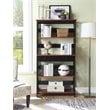 Pemberly Row Five-Tier Bookcase in Cherry and Black Wood Finish