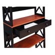 Pemberly Row Five-Tier Bookcase in Cherry and Black Wood Finish