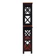 Pemberly Row Five-Tier Bookcase in Cherry and Black Wood Finish