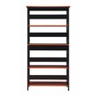 Pemberly Row Five-Tier Bookcase in Cherry and Black Wood Finish